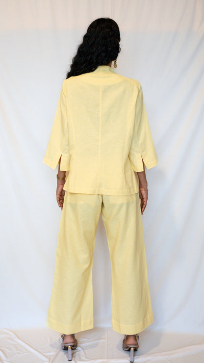 Butter Yellow Chinese Jacket Co-ord Set