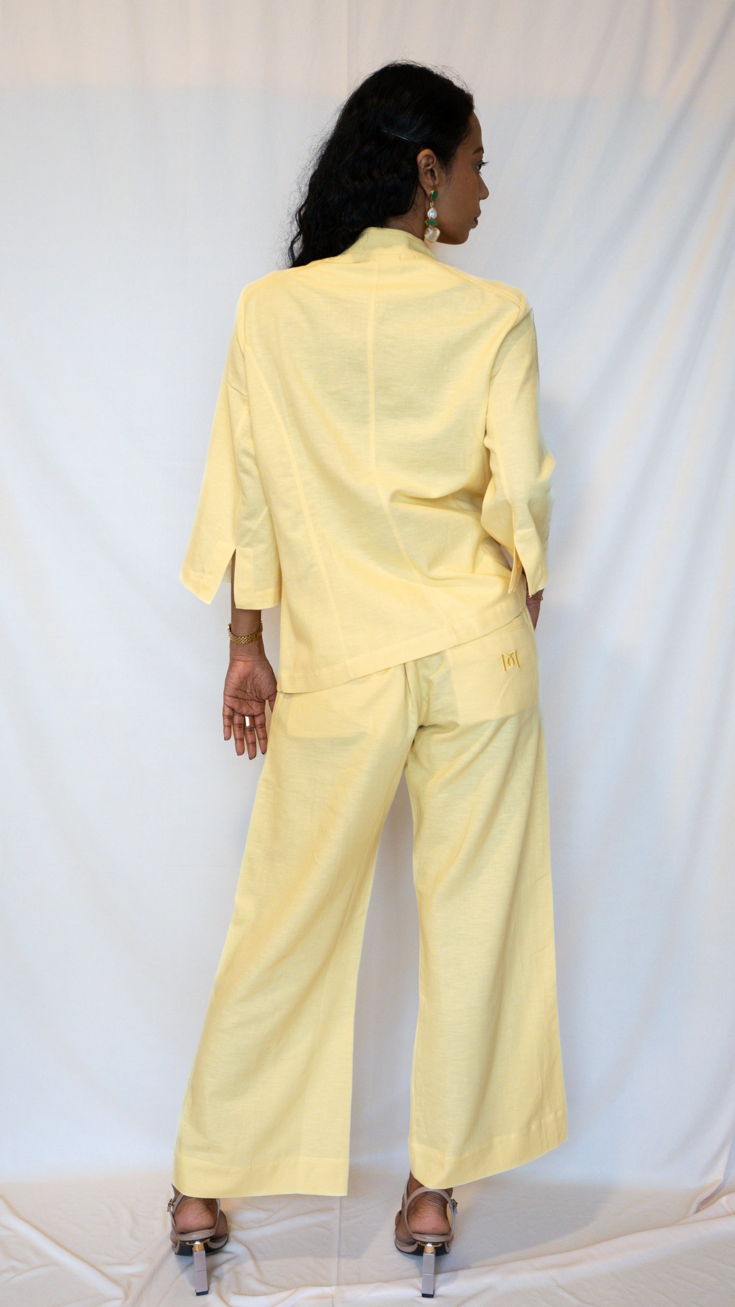 Butter Yellow Chinese Jacket Co-ord Set