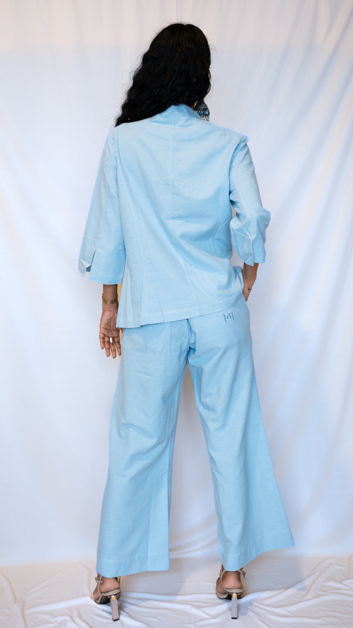 Powder Blue Chinese Jacket Co-ord Set