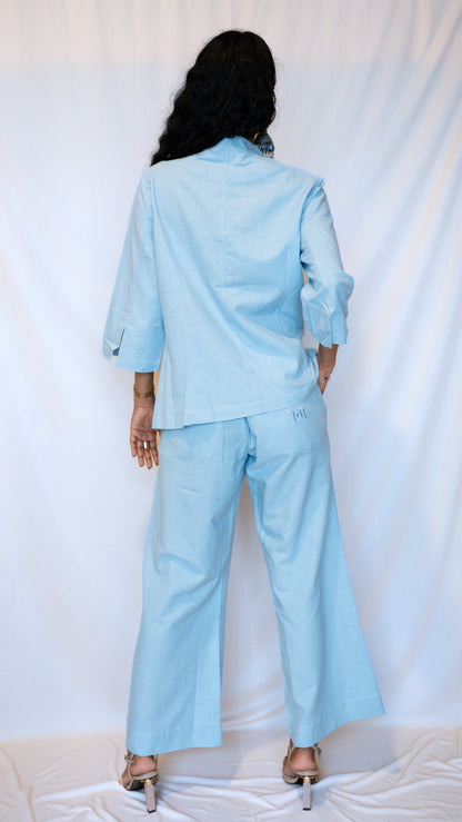 Powder Blue Chinese Jacket Co-ord Set