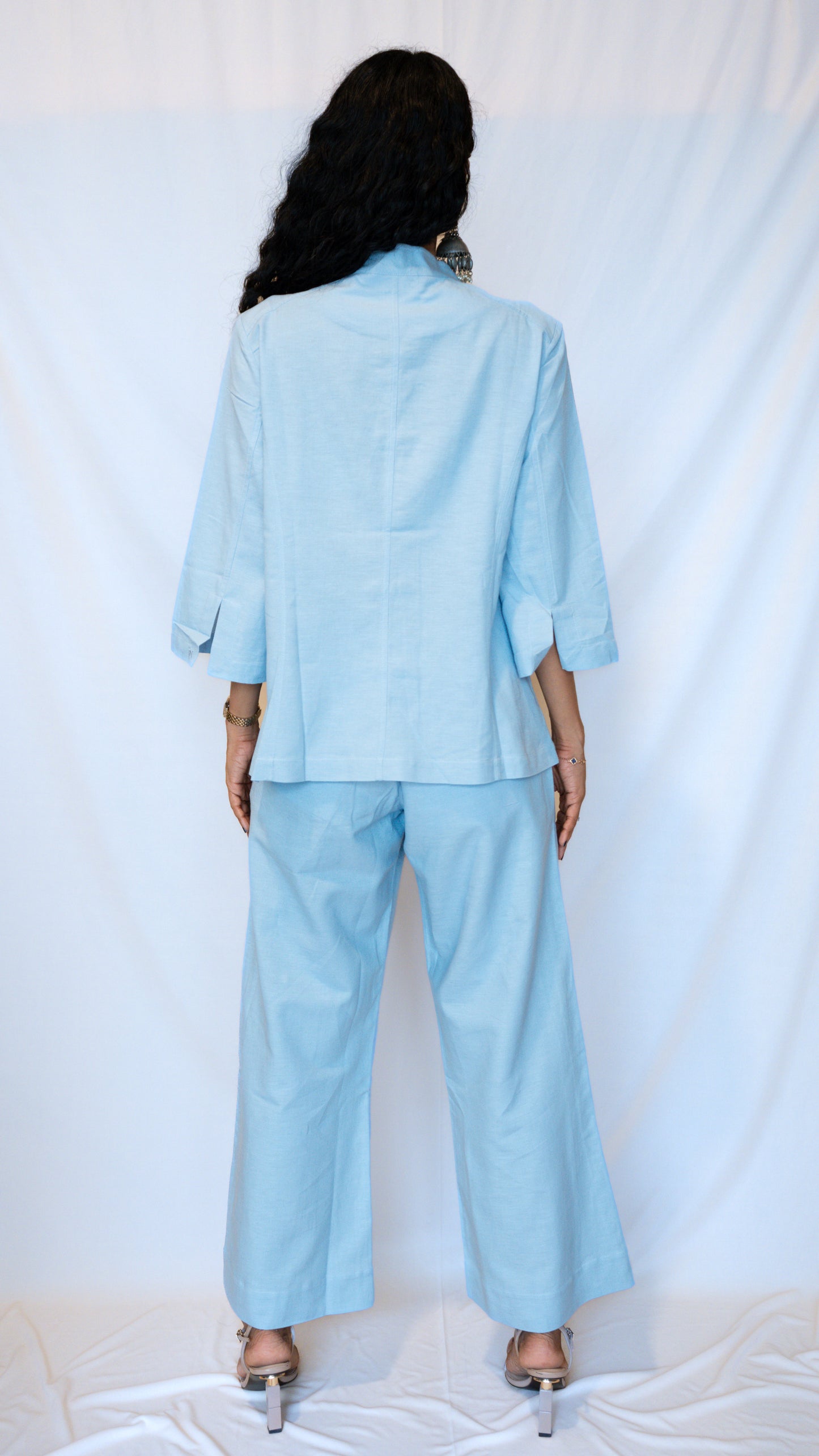 Powder Blue Chinese Jacket Co-ord Set